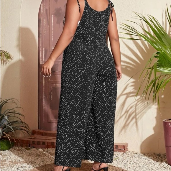 Plus size polka dot knot cami jumpsuit - Picture 5 of 8